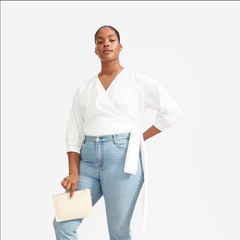 Everlane Poplin Wrap Top